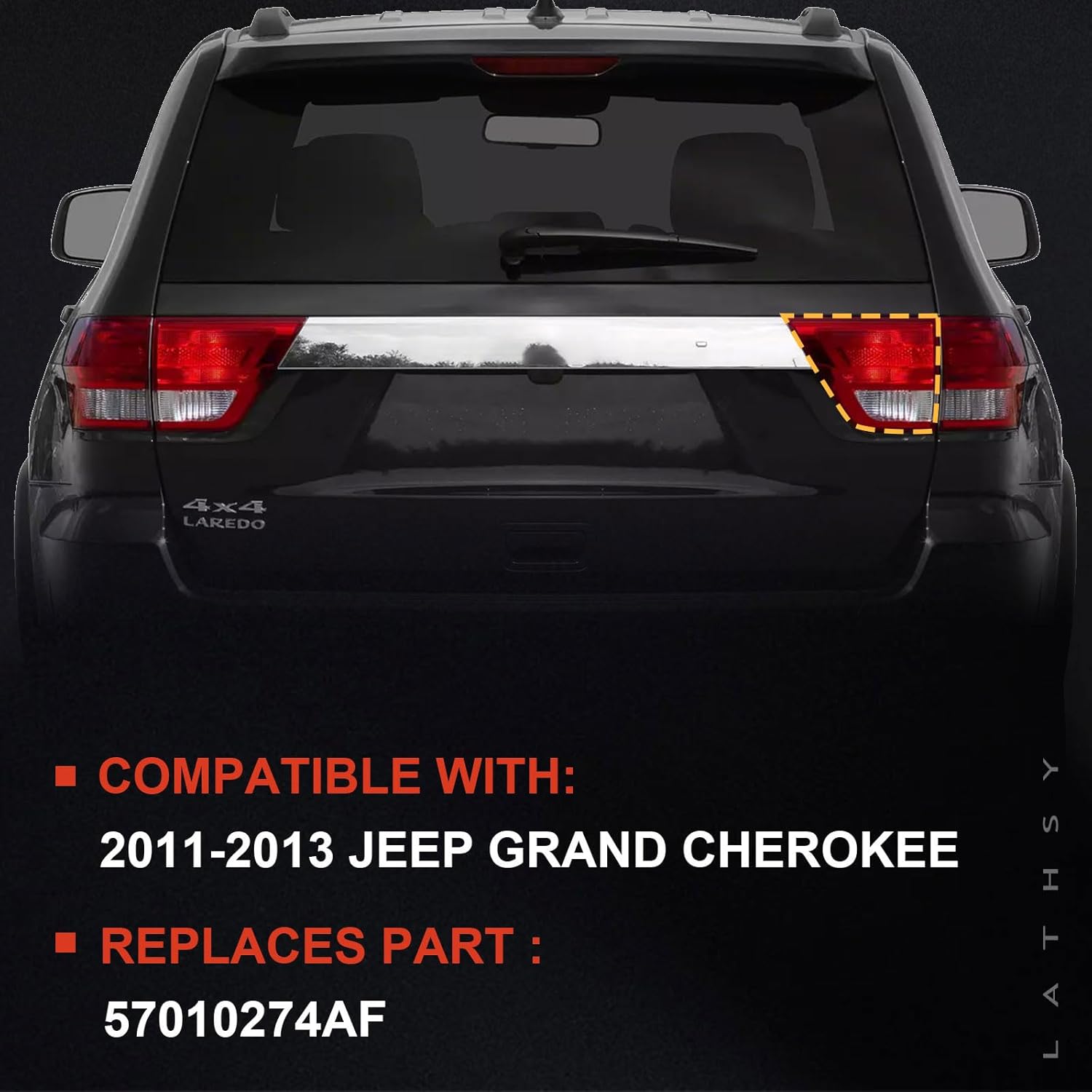 Tail Light Compatible With Jeep Grand Cherokee 2011-2013 Inner Right Passenger Side Replacement for CH2803101