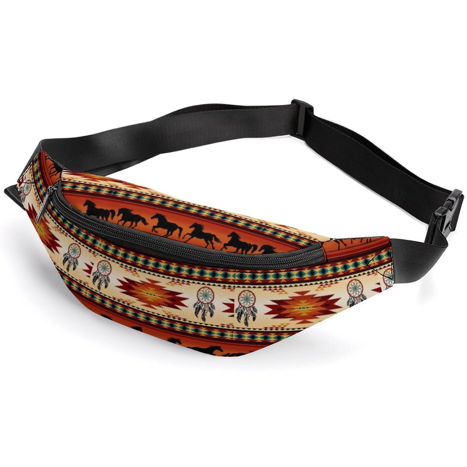 Lyfthologen Waist Bag, Western Horses Bumbag, Adjustable Fanny Pack for Running Walking Hiking