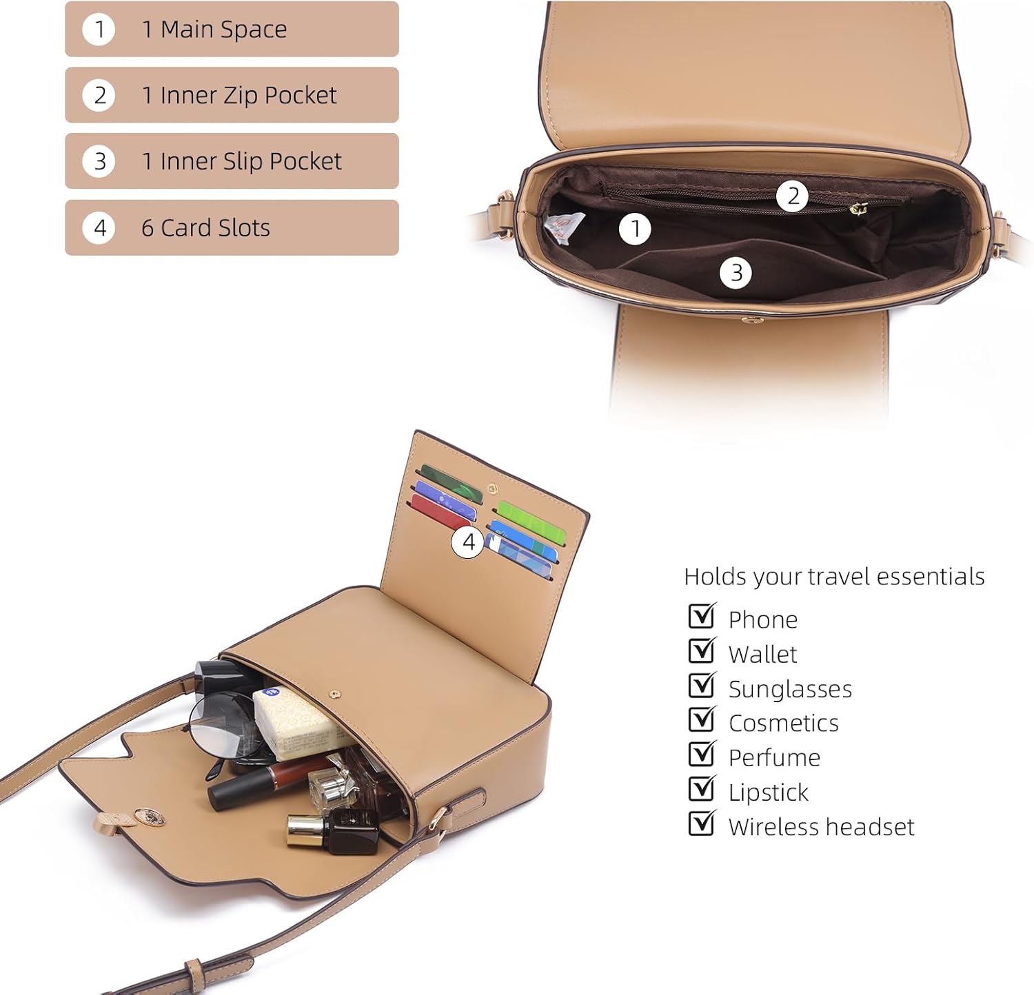 Prettyzys Crossbody Bag for Women,Trendy Small Shoulder Bag Phone Wallet Purse for Women - Image 4