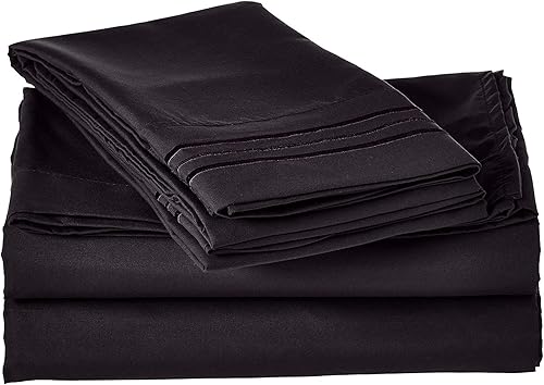 Miniatura 7 de CELINE LINEN Juego de sábanas de 4 piezas, calidad de hotel súper suave, resistente a las arrugas y a la decoloración, hermoso diseño en fundas de