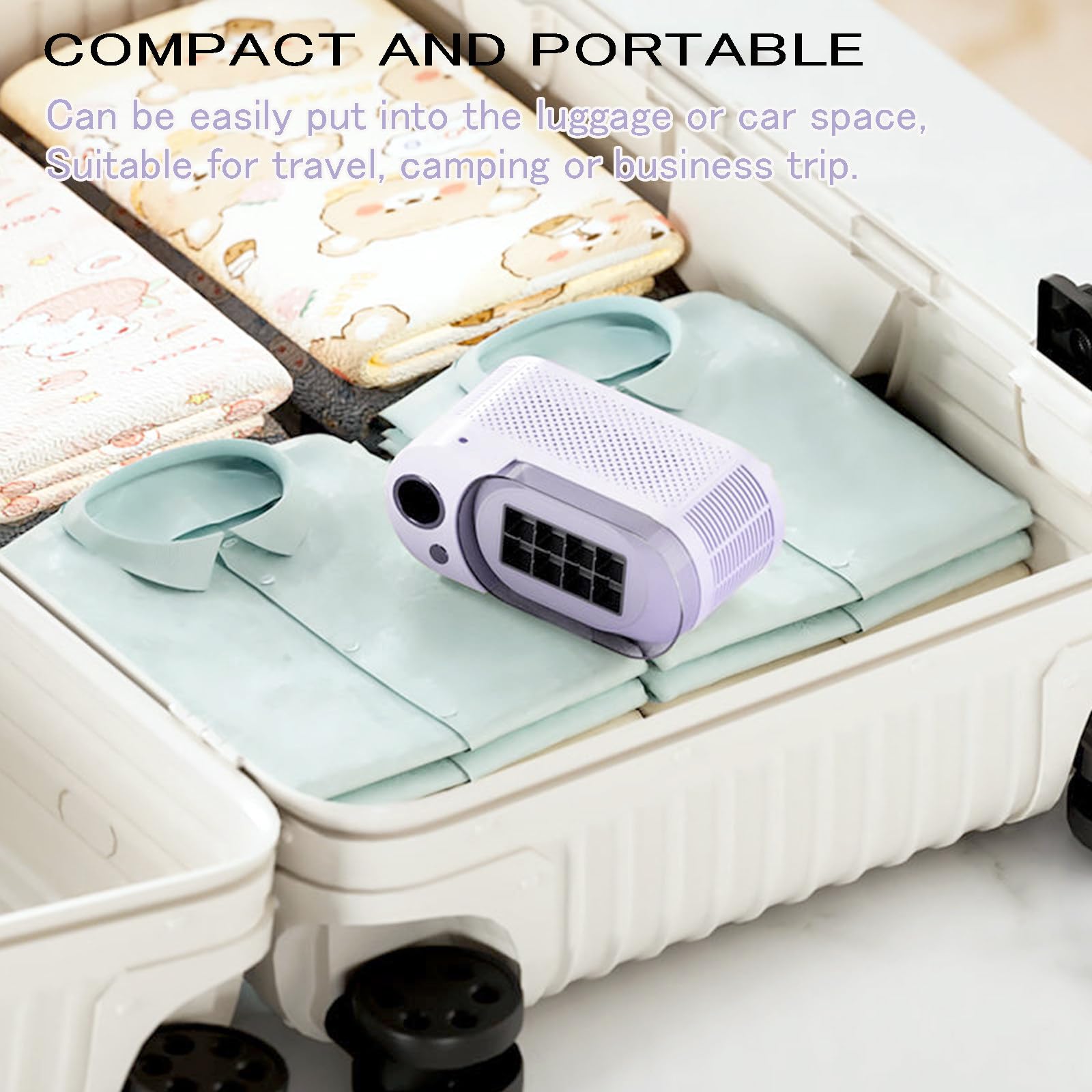 Máquina De Hielo Portátil - 8 Cubos En 10min, Inicio Con 1 Toque Con Ventana De Visualización & Barra Extracción - Diseño Compacto Para Hogar, Oficina, Autocaravana & Fiestas (12V DC/AC),Purple