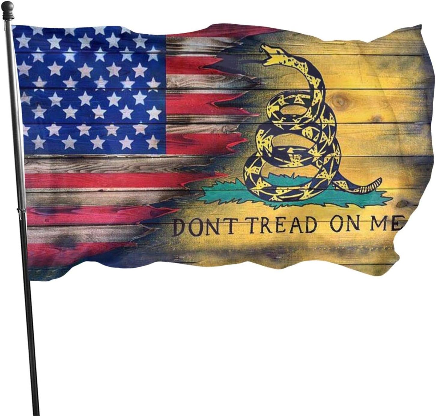 Dingtaifeng Us Don't Tread On Me Flag 3x5 Feet Outdoor/Indoor Retirement Decoration Family America Flag Translucent Single Side Banner Sign Gadsden Flag