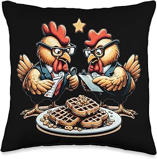 Chicken and Waffles Breakfast Southern Cuisine Waffle Lover Throw Pillow