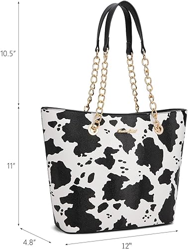 Vista 10 de Montana West Bolso de mano para mujer con asa superior con cadena Gris/Negro,M Café,M Deep Rose Rojo,verde, (M Green),Beige,Monograma