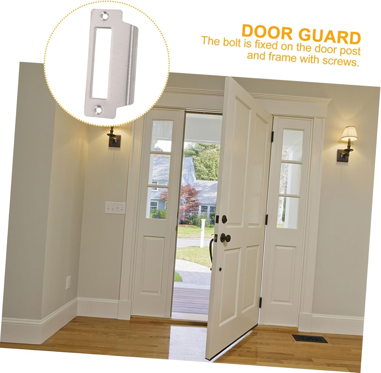 WOONEKY 5pcs Door Security Plate Replacement Door Strike Plate for Easy Install