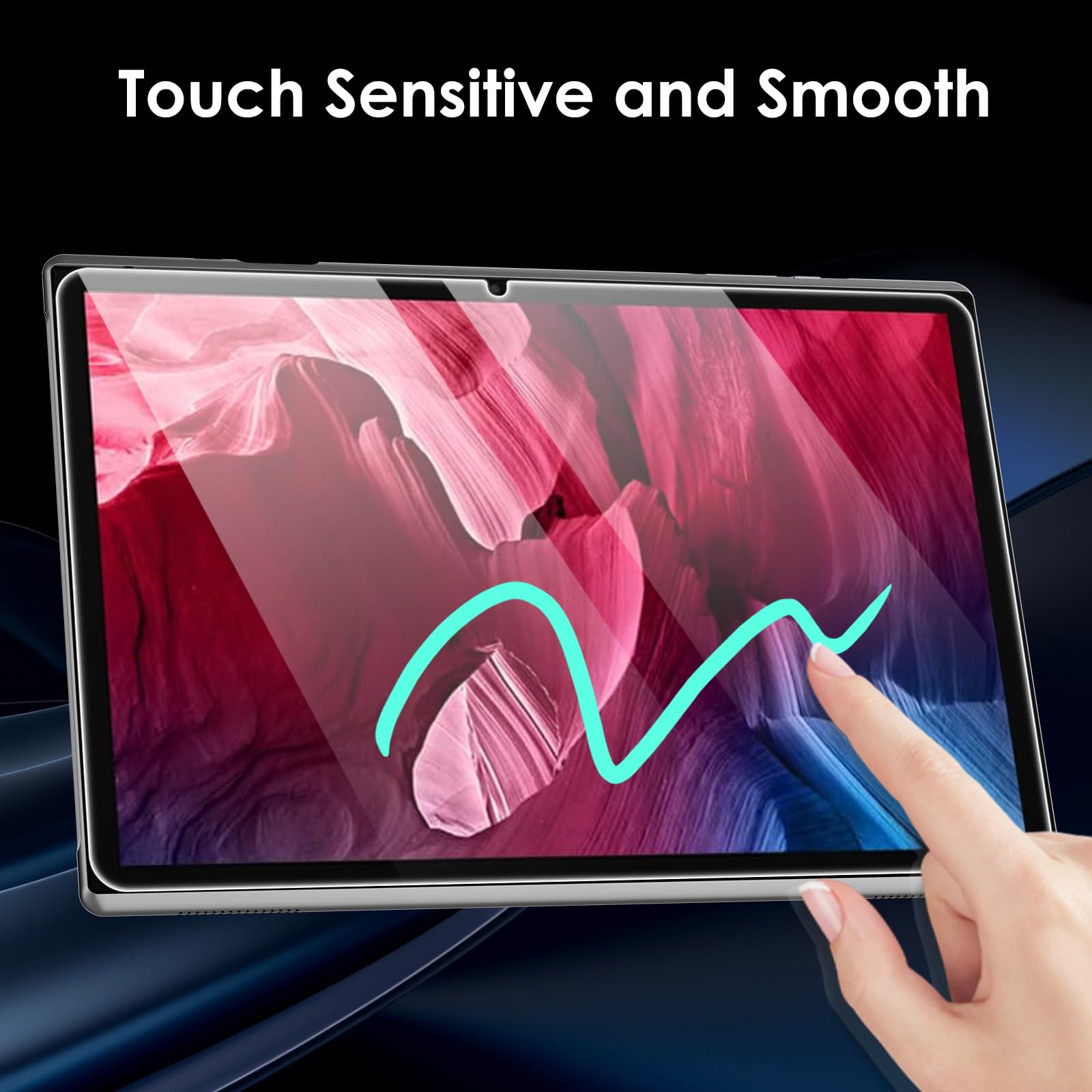 Paquete de 2 protectores de pantalla compatibles con ZZB ZB10/YQ10S de 10.1 pulgadas, película transparente de vidrio templado, antiarañazos, dureza 9H, fácil instalación 2