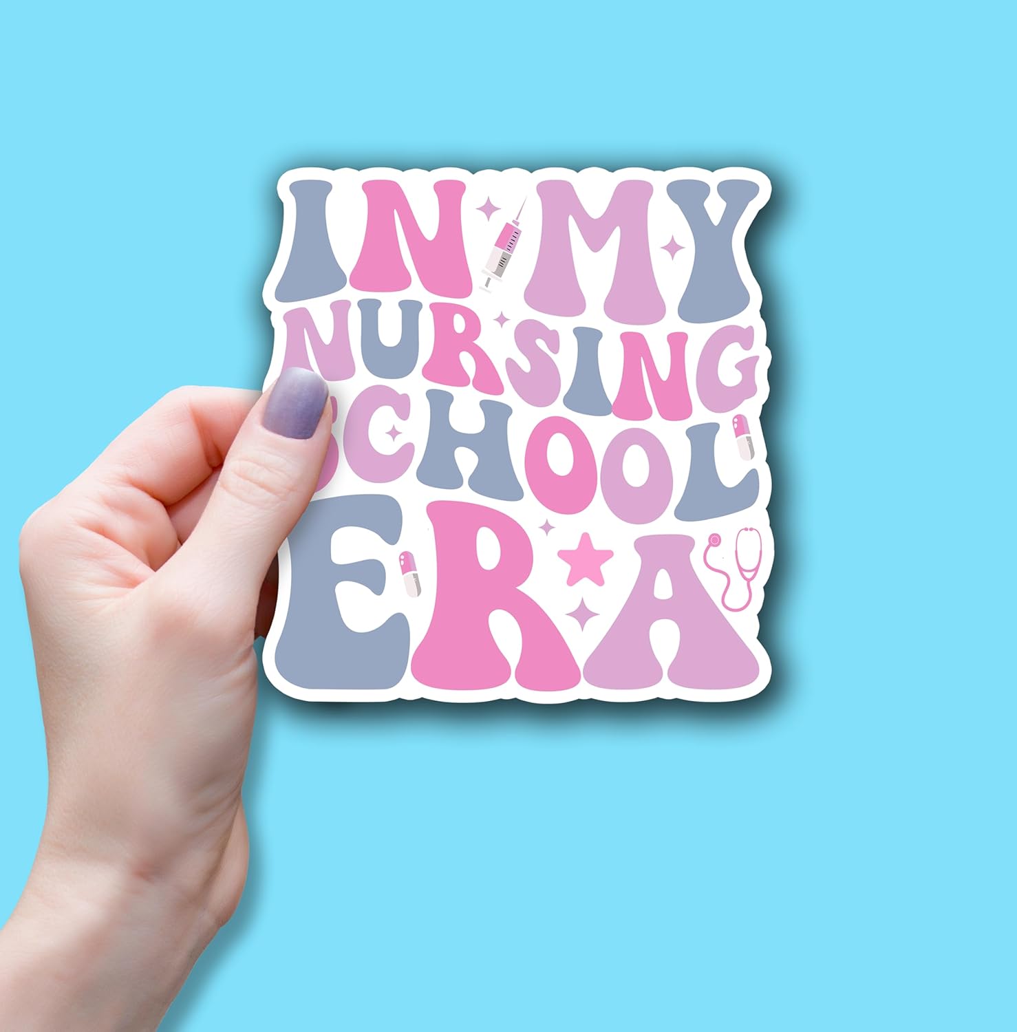 (3Pcs) in My Nursing School Era Sticker,Future Nurse Nursing School Stickers, ER Nurse Funny Medical Healthcare Sticker Decals for Books Laptops Phone Water Bottles Tumbler Cup Kindle 3x2.5 Inch - Image 2