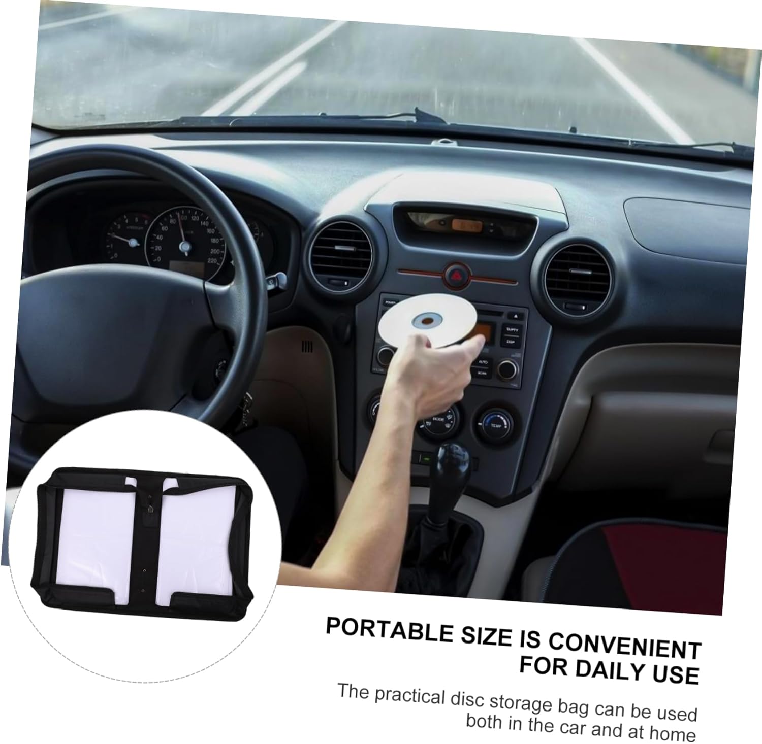 CHILDWEET 2pcs Cd Storage Case Zipper Large Capacity Cd Holder Binder Storage Bag Disc Case Pu Material Easy Zipper Closure