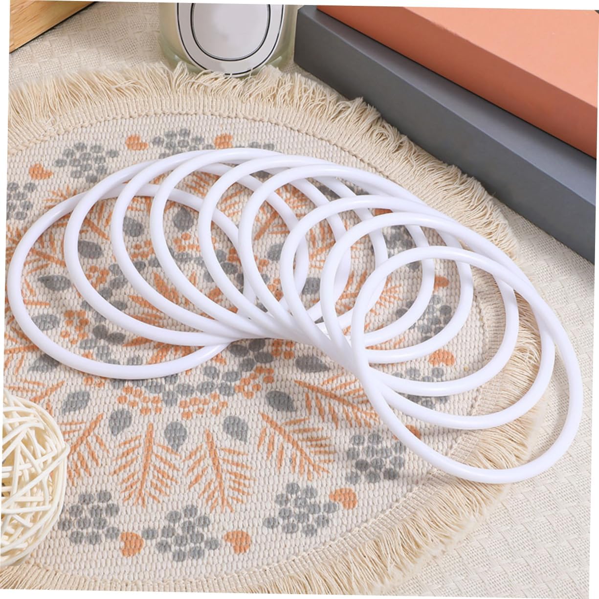 Zerodeko 10pcs Plastic Macrame Rings for DIY Dream Catcher Floral Wreath Craft Hoops Small Circle Ring Set for Weddings and Decorations