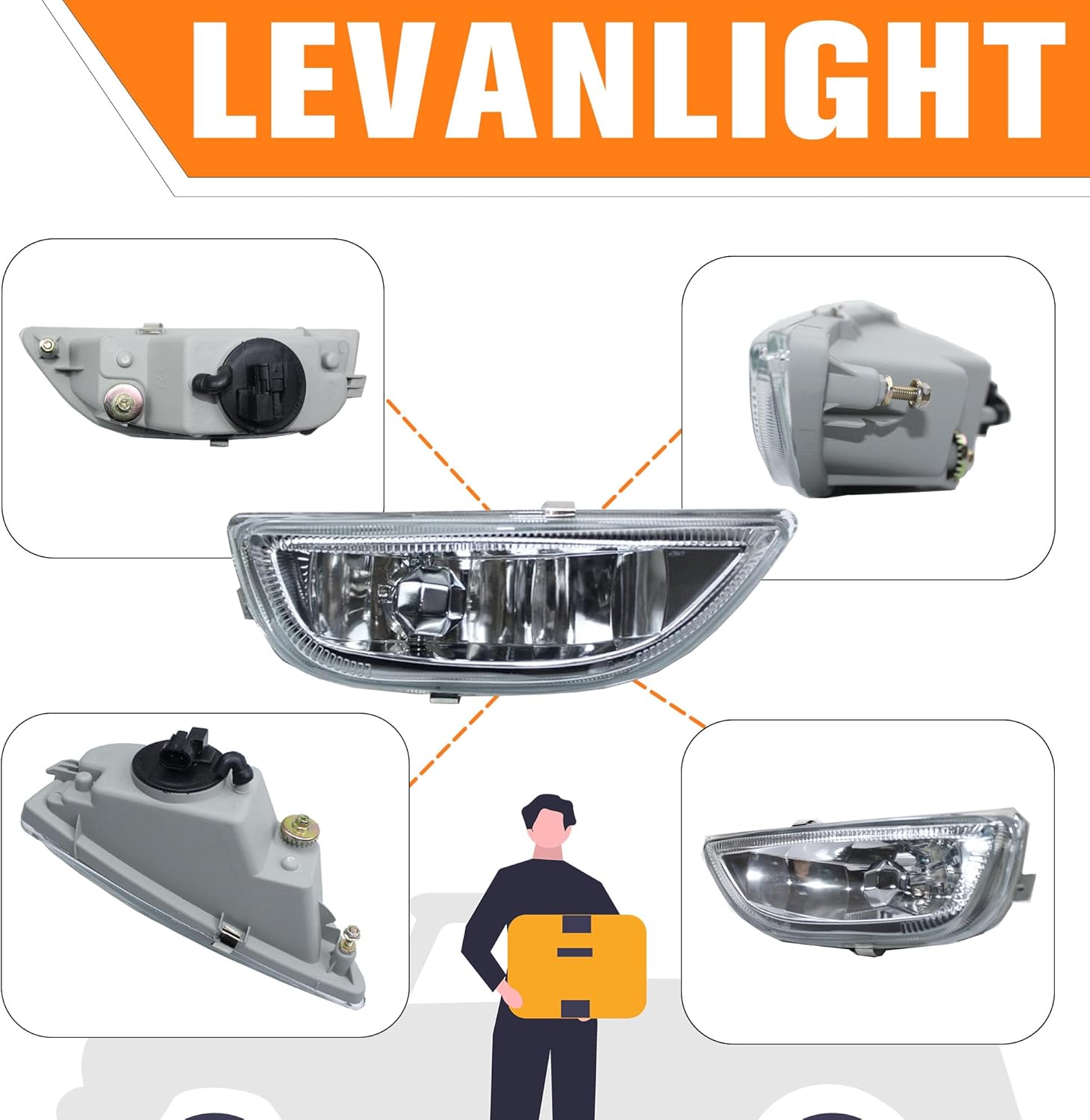 Fog Lights Assembly Driving Fog Lights Lamps Clear Lens Front Driving Lamps For Toyota Corolla 2001-2002 81220-02030 81210-02040 TO2592105 TO2593105