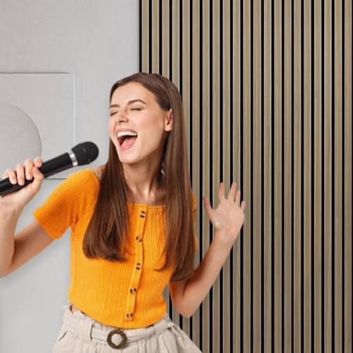 Miniatura 6 de Paneles de pared de madera 3D, paneles acústicos para decoración de pared interior en tablero trasero de fieltro, paneles decorativos para pared y