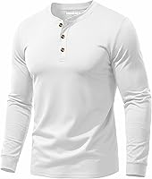 EKLENTSON Men's Long Sleeve Henley Shirt 100% Cotton Lightweight Casual Pullover Button Tee