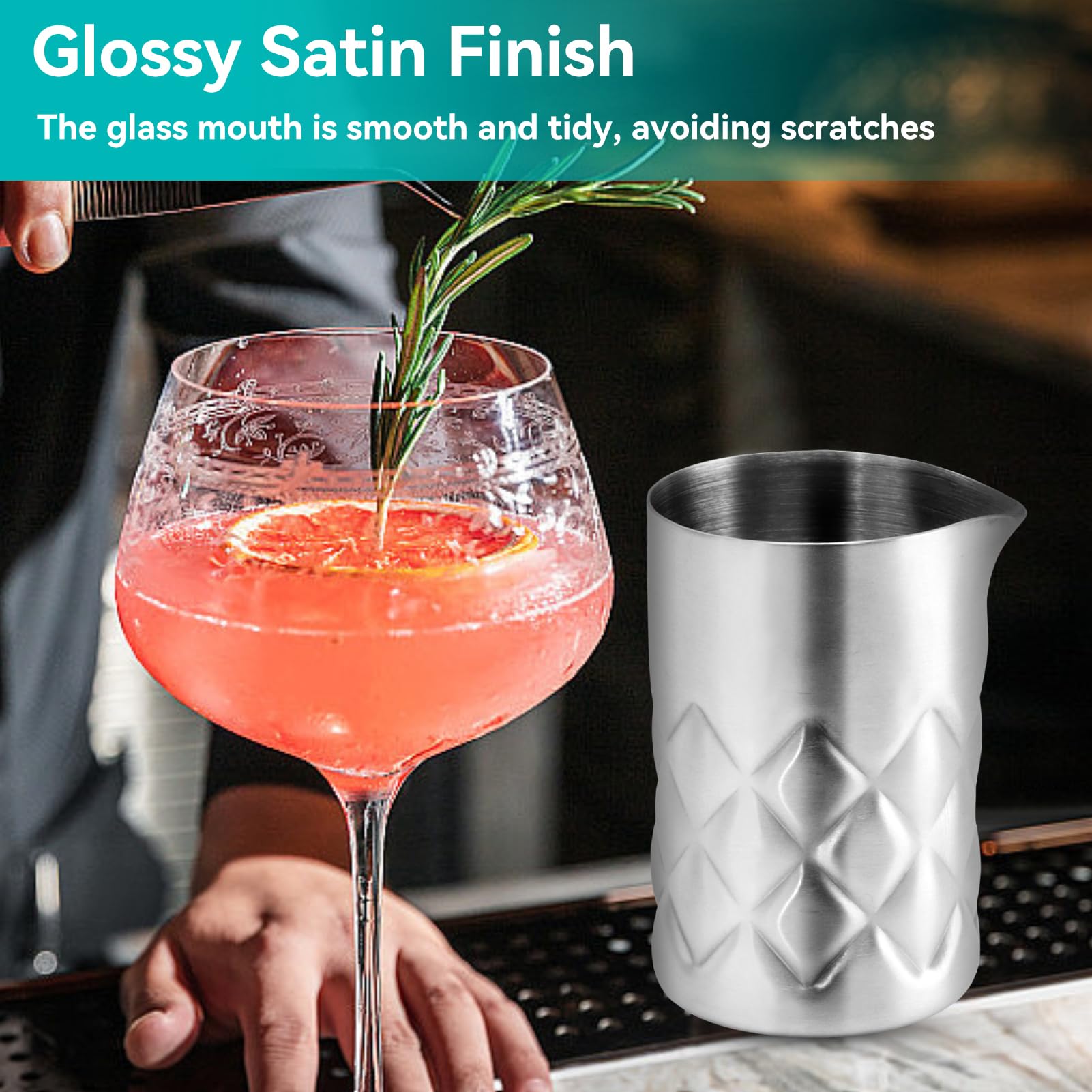 Verre à Mélanger En Acier Inoxydable 304 Double Paroi - Pour Bar, Maintient Boissons Froides/chaudes, Lavable Au Lave-vaisselle - 8
