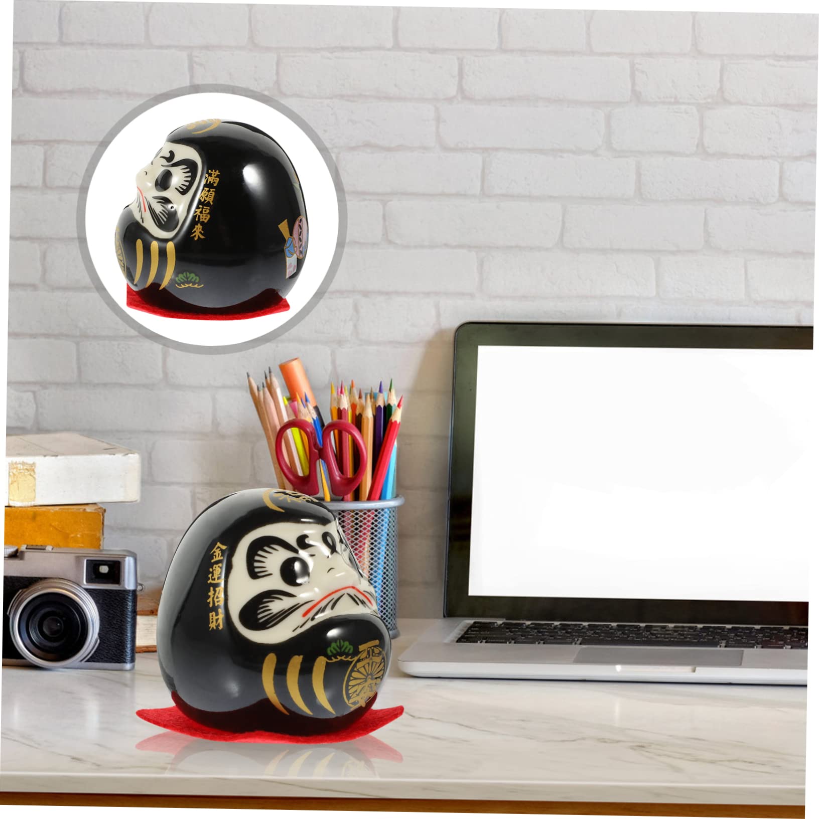 Amazon.co.jp: TOPPERFUN 日本製セラミック達磨ドール 陶器の置物 日本