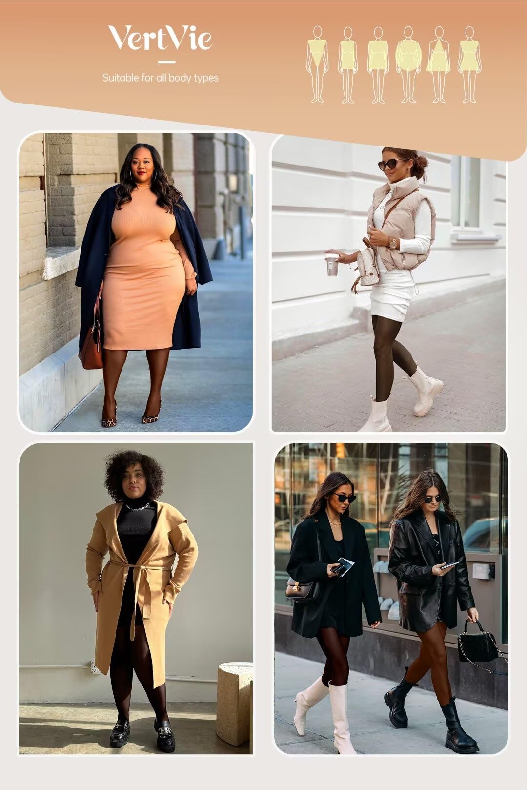 Vertvie Medias con forro polar para Mujer térmicas falsas translúcidas cálidas cintura alta Invierno de 220g gruesas Corazones negros transparentes