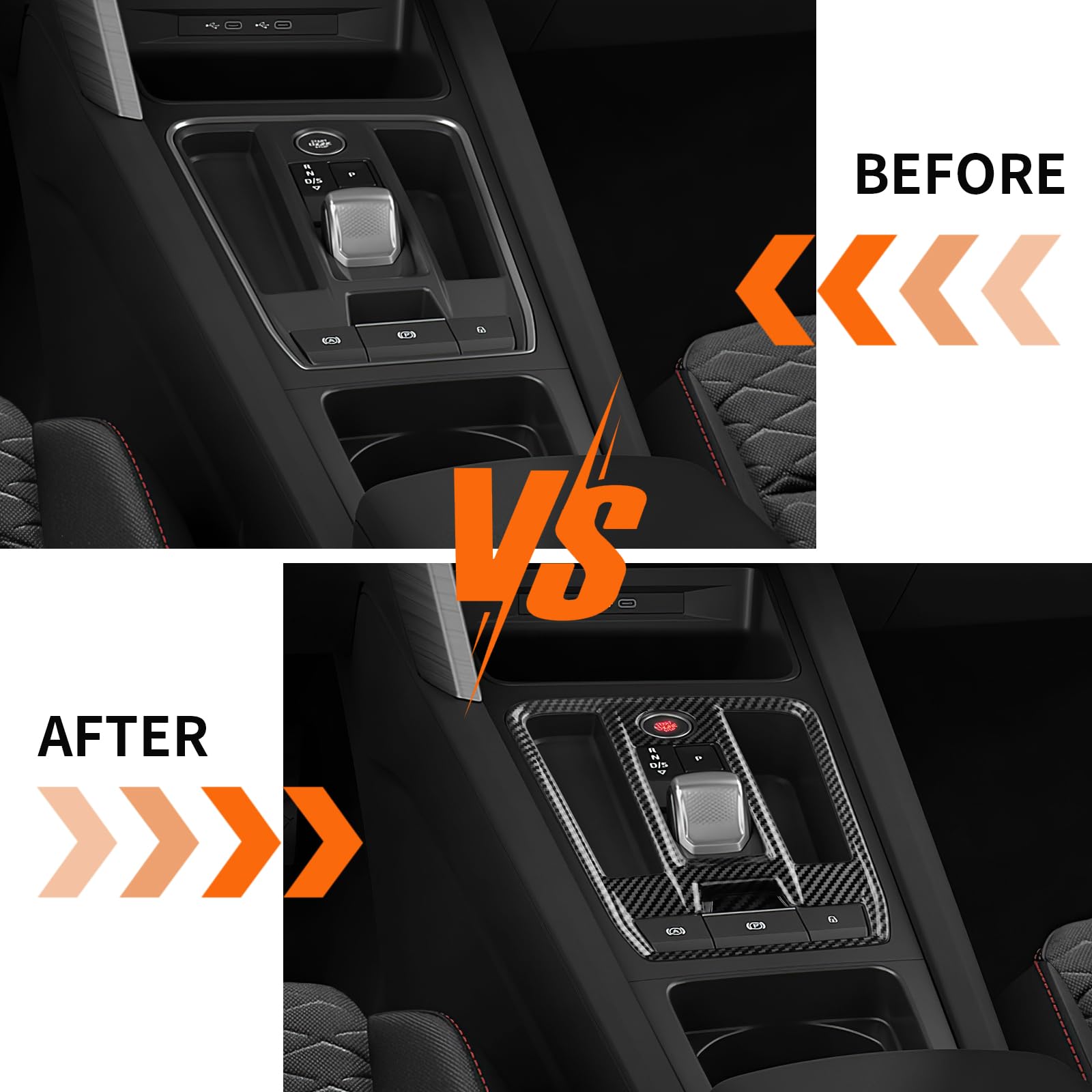 Per Seat Leon MK4 C-upra Leon C-upra Formentor 2020-2022 2023 2024 2025 2026 ABS fibra di carbonio auto copertura telaio ingranaggio adesivo cambio pannello accessori interni