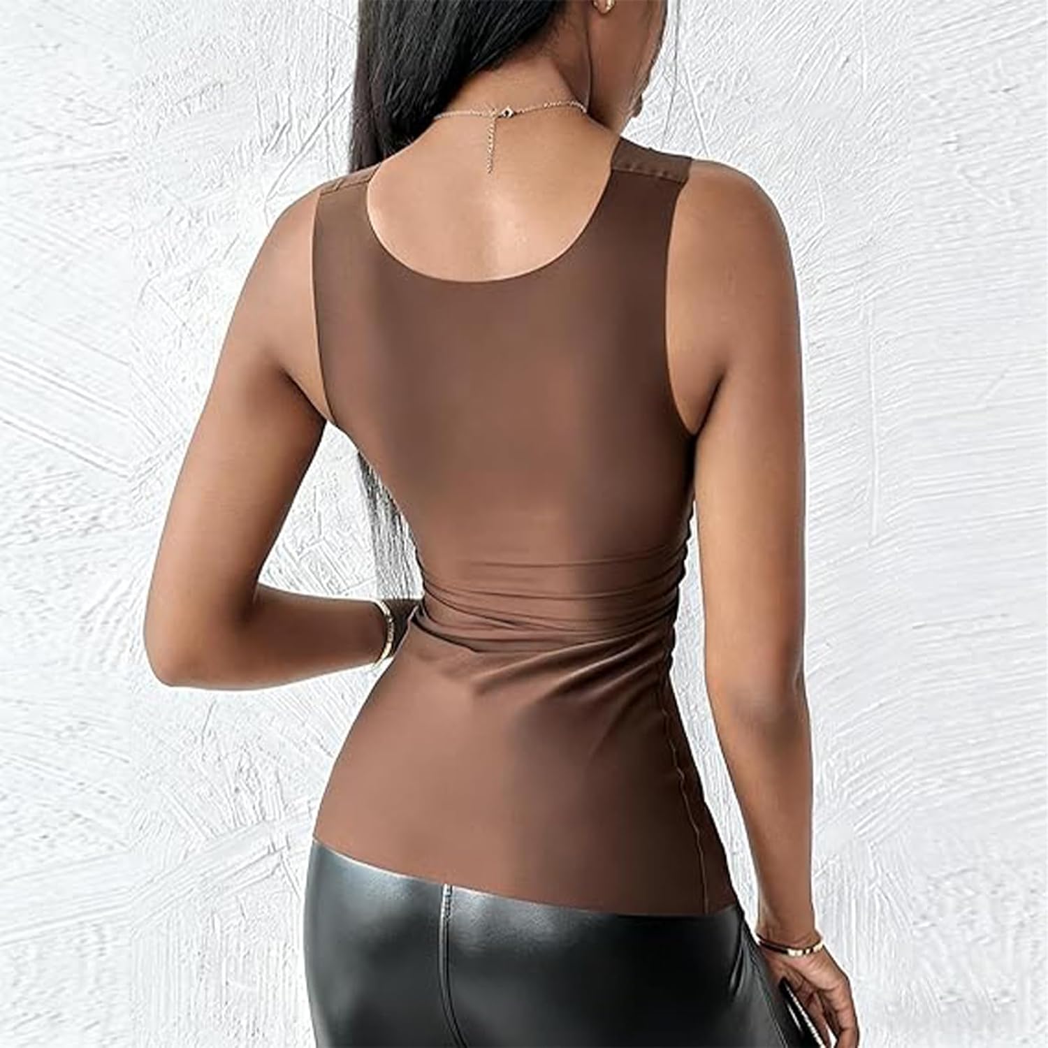 Built in Comfort Bra Tanktop, Women's U-Neck Tank Tops with Built-in Bra, Sleeveless Slimming Shapewear High Strechy - Image 7