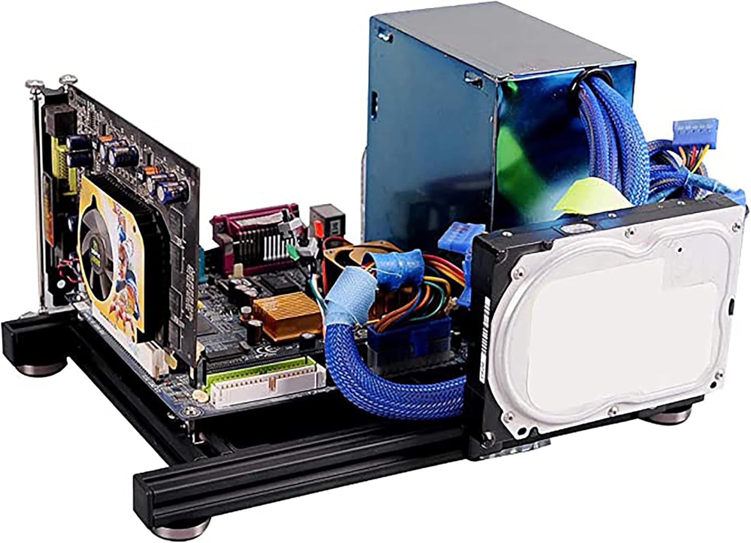 ITX Motherboard PC Computer Case,Mini ITX Open Air Frame Computer Overclock Case Computer Motherboards PC Test Bench, Aluminum Mod Base Motherboard Test Bench Support ATX Power