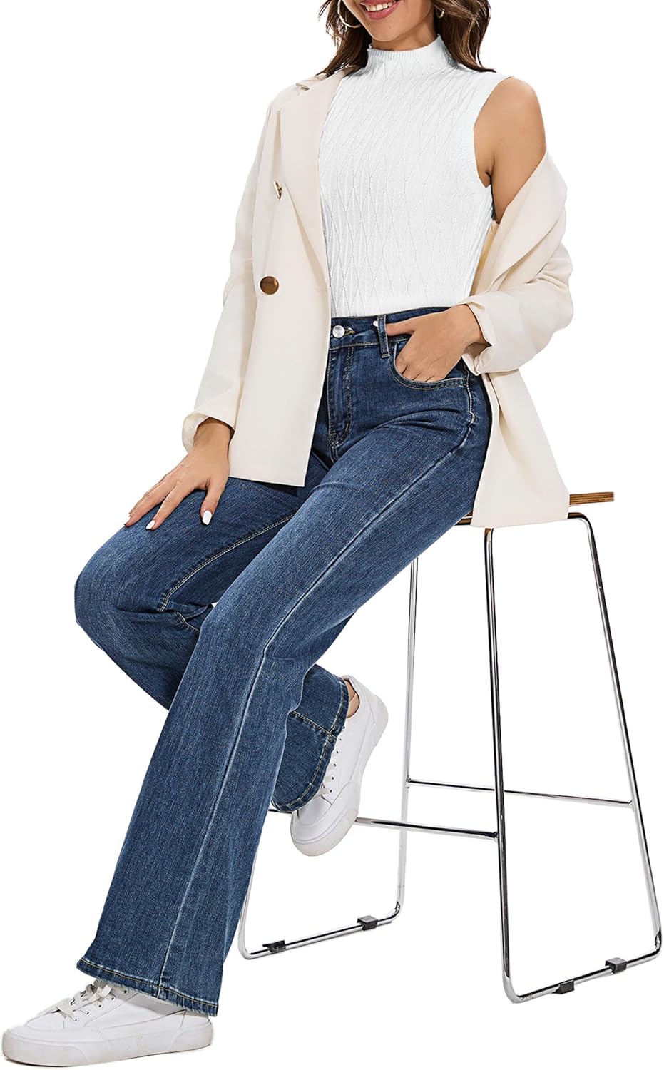 Totatuit Sleeveless Turtleneck Tops for Women Mock Turtle Neck Sweater Vest Casual Knit Pullover Tank Top 2025 Trendy Clothes - Image 6