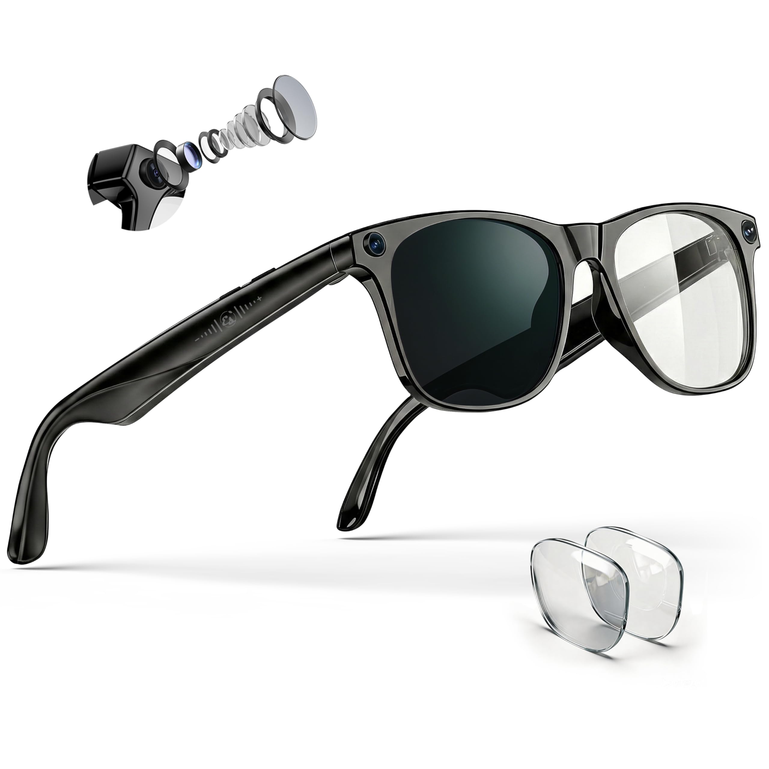 EarlySincere AI Smart Glasses with 4K Camera and Photochromic Lenses