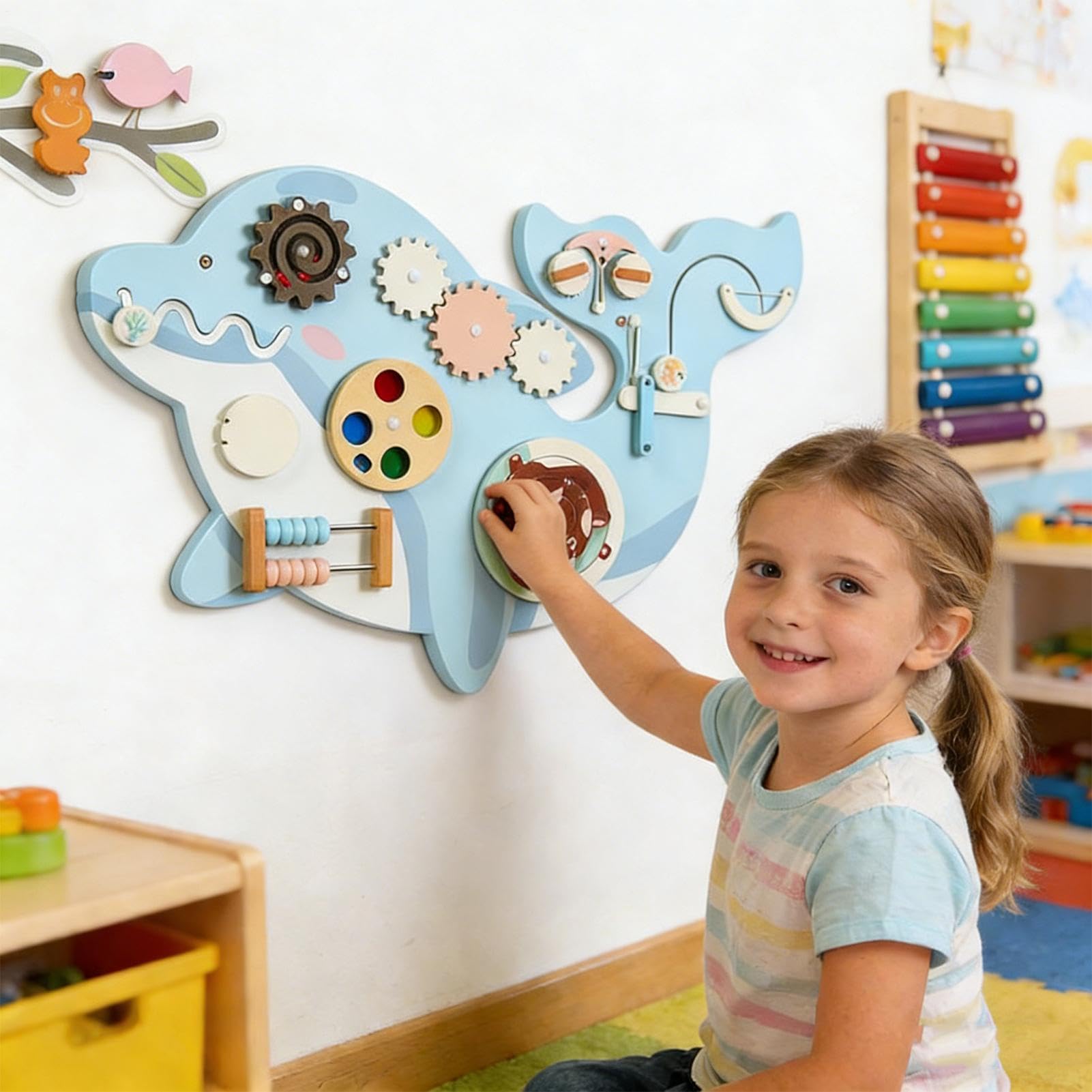 Wand Sensorik Board Spielzeug Zur Entwicklung Der Feinmotorik | Holz Sinneswand Panel Für Kinder In Zuhause, Vorschule, Kindergarten, Kinderkrippe, Klassenzimmer Sowie Spielzimmer