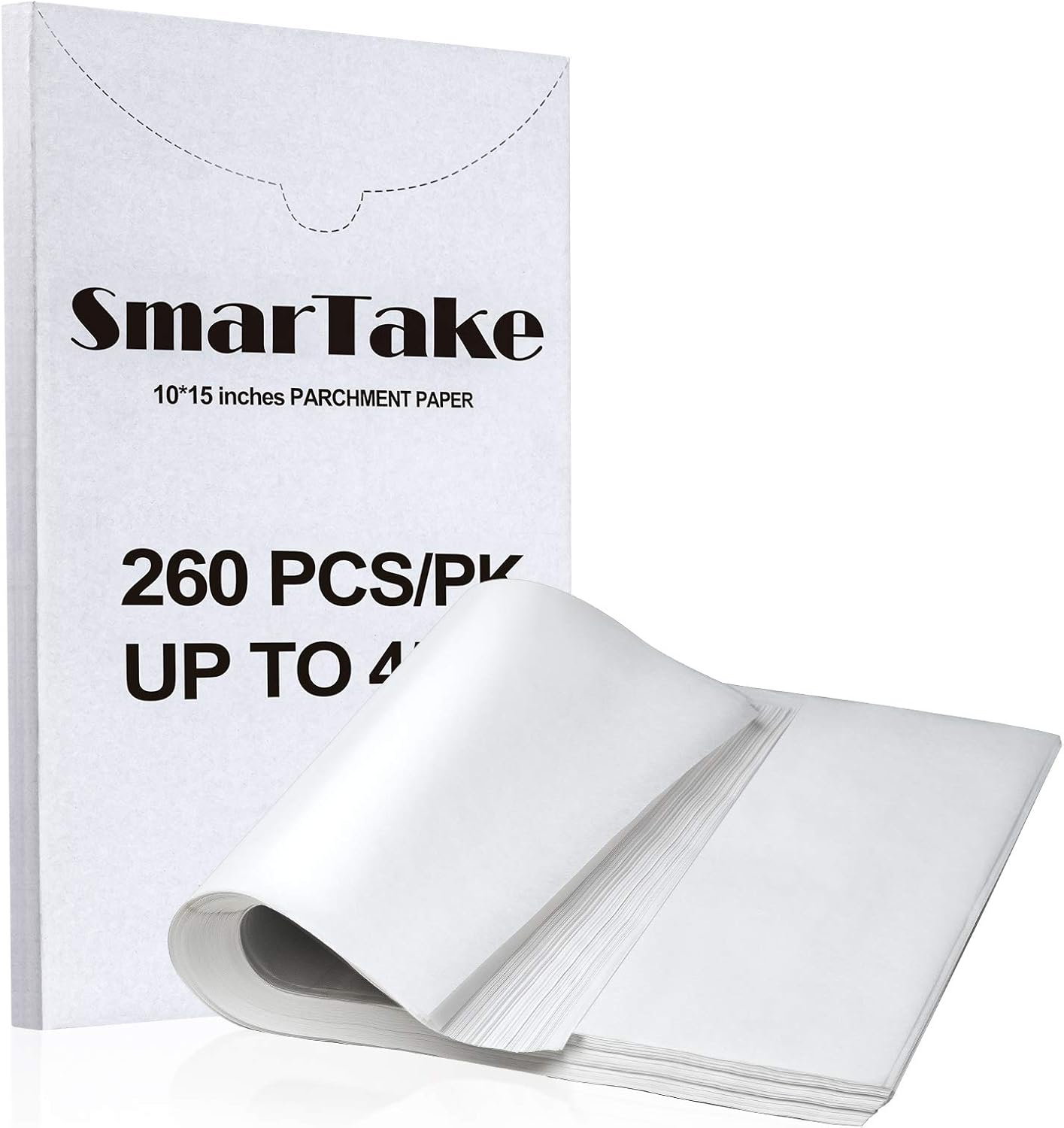 SMARTAKE 260 Pcs Parchment Paper Baking Sheets, 10 x 15 Inches Non-Stick Precut Baking Parchment, Perfect for Baking Grilling Air Fryer Steaming Bread Cup Cake Cookie, White: Home & Kitchen