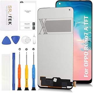 SRJTEK For OPPO Reno7 A 液晶パネル画面交換修理用キット【指紋認証非対応】6.4インチ Reno7 A SIMフリㄧ、OPG04 au、ワイモバイル、楽天モバイルタッチパネルデジタイザー 液晶ディスプレイLCDスクリーン修理工具付き(ブラック)