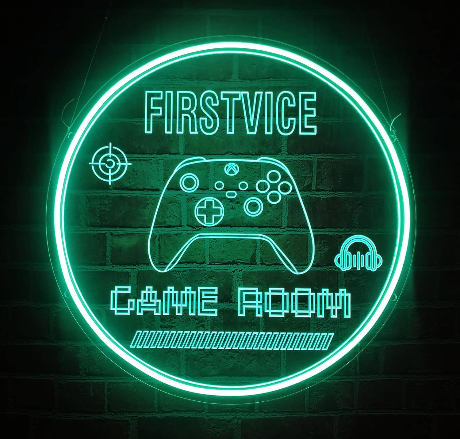 Custom Gaming Neon Sign, Dimmable Personalized Name Neon Game Room Sign, Gamer Neon Sign for Teen Boys Girls Room Décor, Gamer Gifts, 12" 16” 20" 24" Round