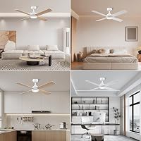 CJOY 122 cm fehér mennyezeti ventilátor távirányítóval, LED világítás, 6 fokozat, halványítható - White 7