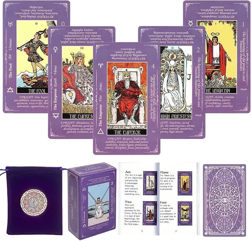 Tarot Cards for Beginners,Tarot Cards with Meanings on Them for Beginners to Expert(Purple)