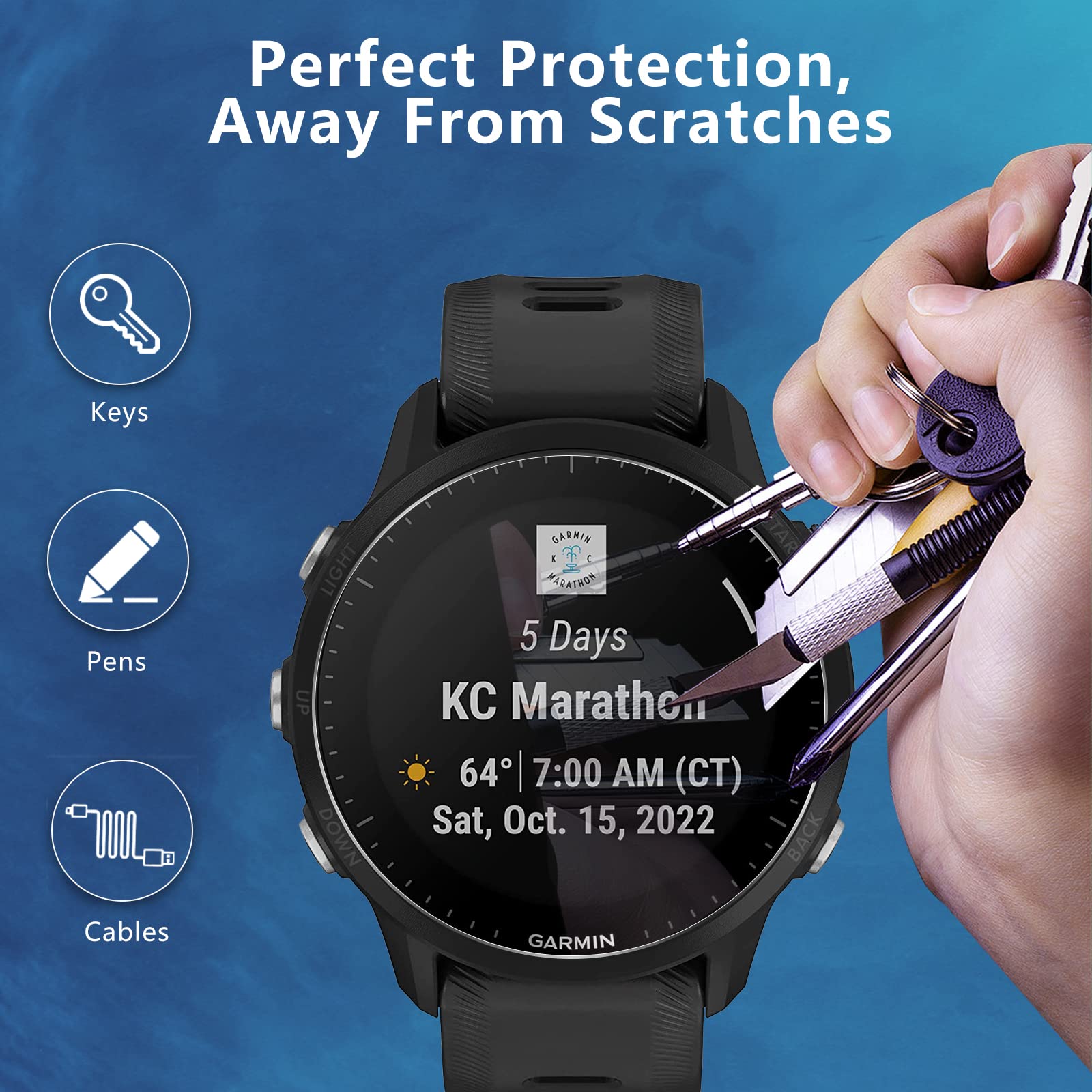 4 Pellicole Vetro Temperato Per Garmin Venu 2 - Durezza 9H, Anti-graffi, Facile Installazione, Senza Bolle - Foto 7