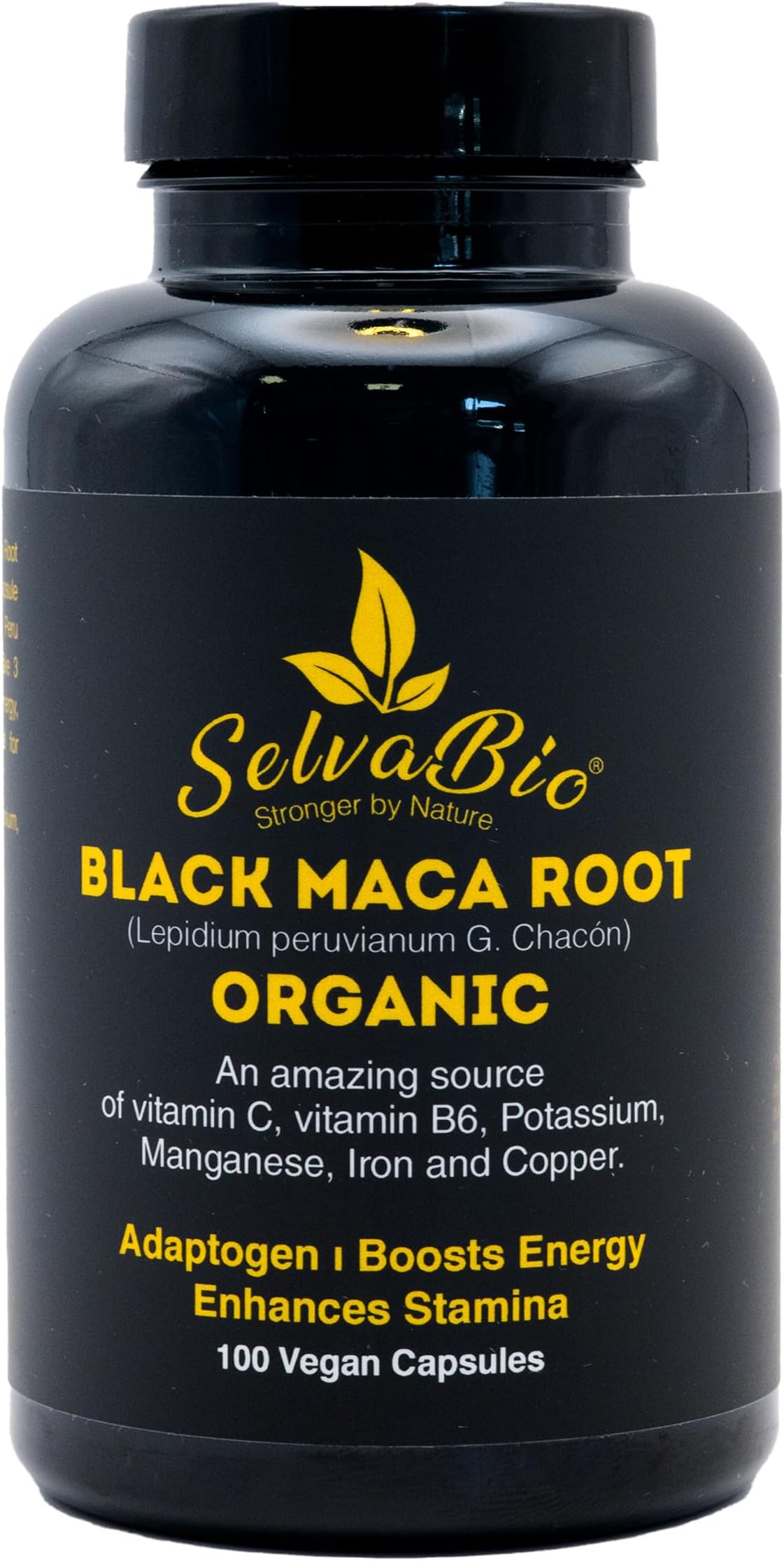 – Organic Black Maca Root Capsules 750mg, 100 Vegan Capsules