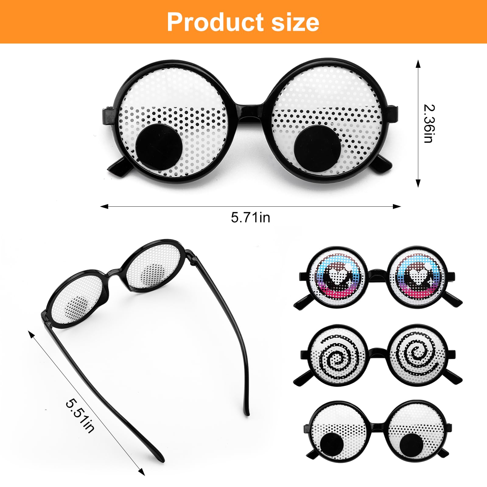 APOMOONS 3pcs Funny Eyes Glasses, Novelty Shaking Googly Eyes Glasses - Image 3