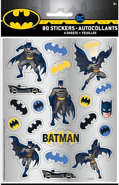 Unique 77529 Sticker Sheets | Batman | 4 Pcs, Multicolor, one Size