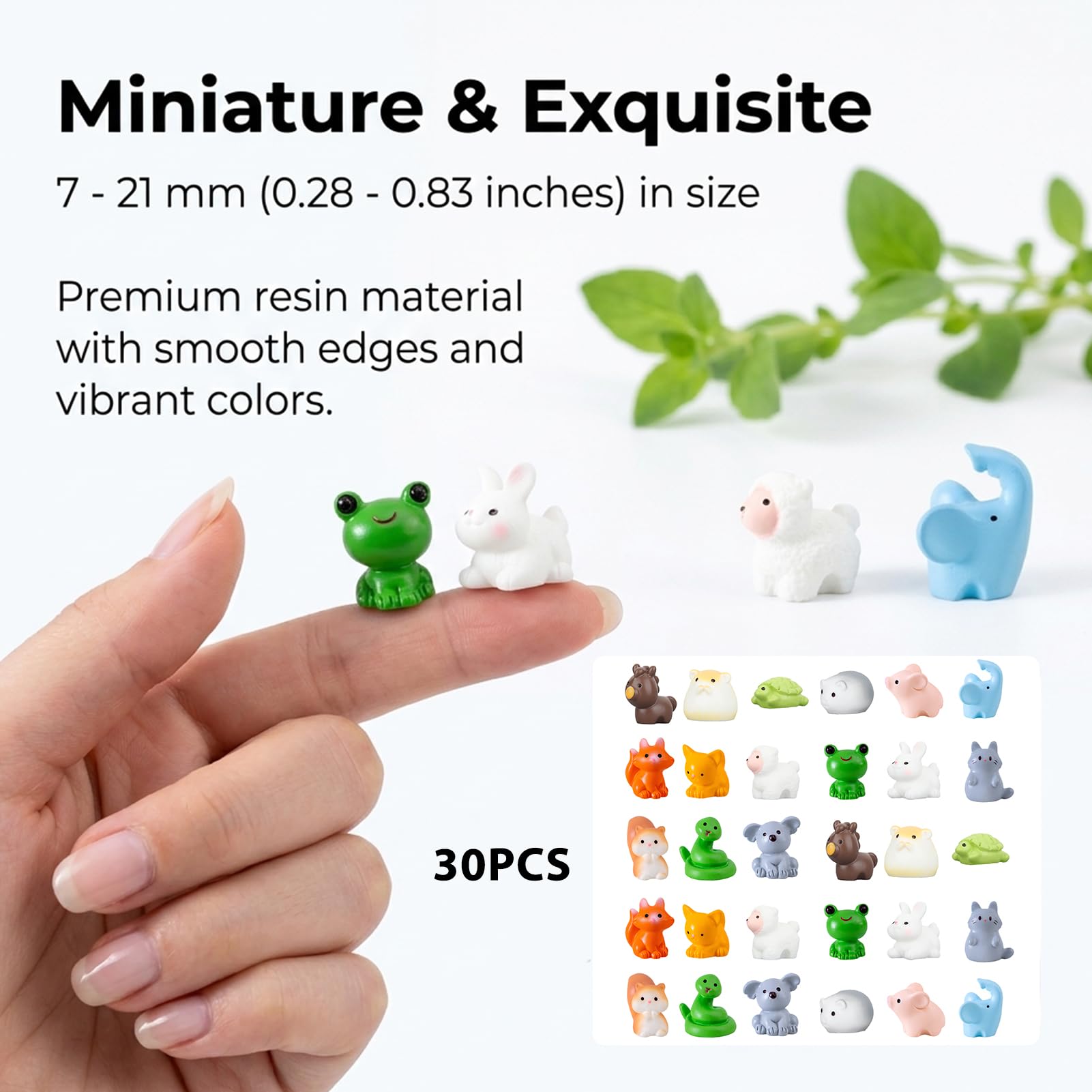 XXHUO Mini Figurines Animaux en Résine 30pcs, 15 Styles Petits Animaux Miniature, Décoration pour Jardin Miniature Maison de Poupée Aquarium Bureau ou Bricolage DIY Cadeau pour Tous Les âges