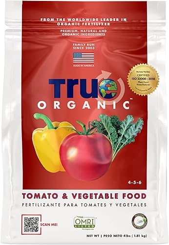 Miniatura 28 de True Organic Alimento para Tomate y Vegetales – Fertilizante orgánico para cosechas superiores con 6% de calcio – Bolsa de 8 libras cubre 140 pies