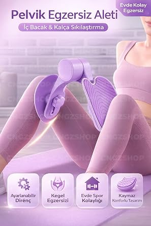 CNGZSHOP Ayarlanabilir Pelvik   Bacak Egzersiz Aleti, Kegel Fitness Aparat , Mor