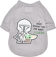 Star Wars Mandalorian Dog T-Shirt Small - Official Grogu & Mando Tee for Pets, Soft Stretchy Apparel