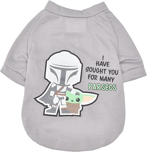 STAR WARS Camiseta para perros de The Mandalorian Dog para mascotas, talla S Camiseta The Mandalorian y Grogu para perros Ropa de Star Wars para