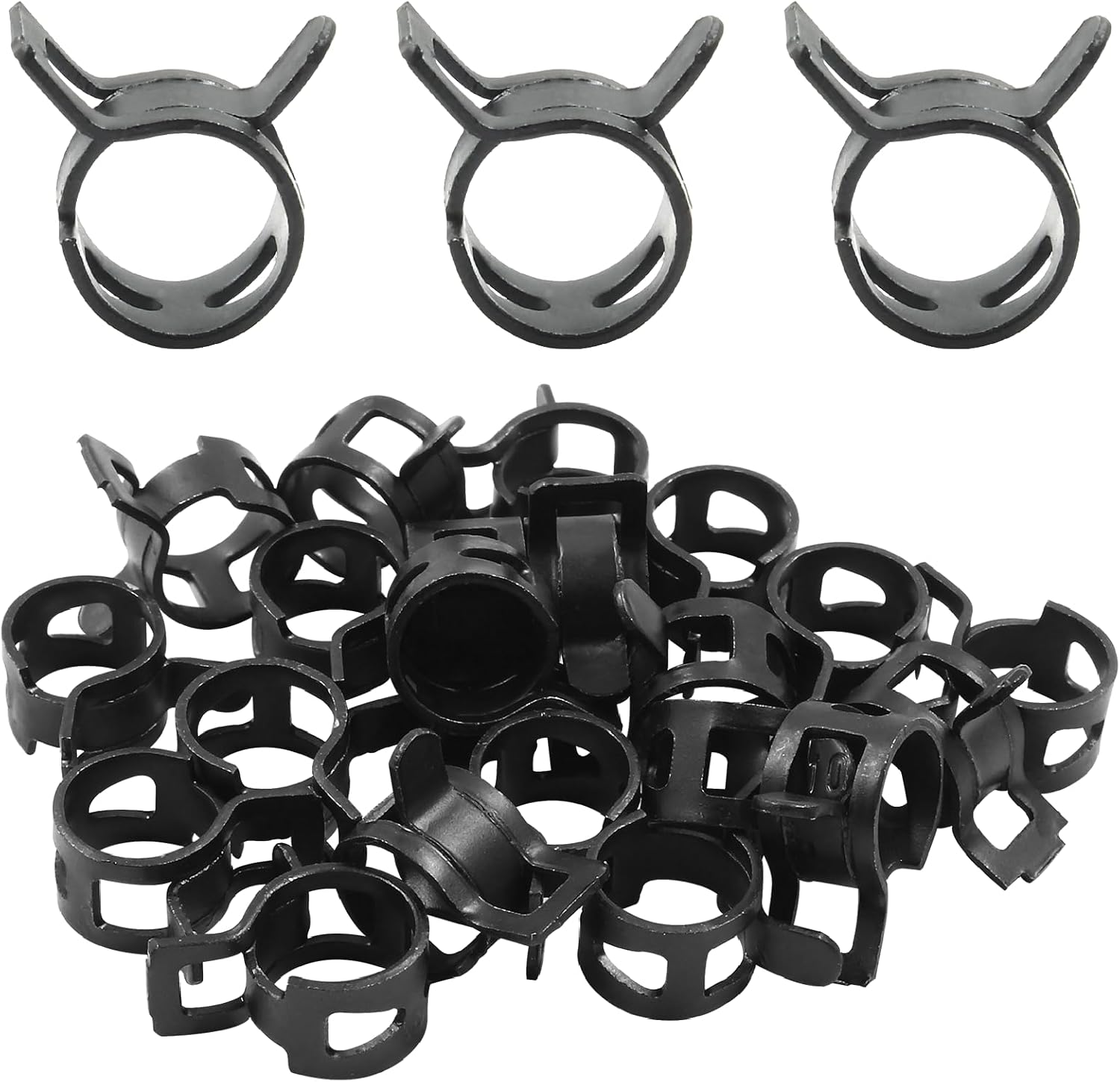 Rierdge 20 Pcs 3/8 Inch ID Spring Band Type Clamps, 10mm