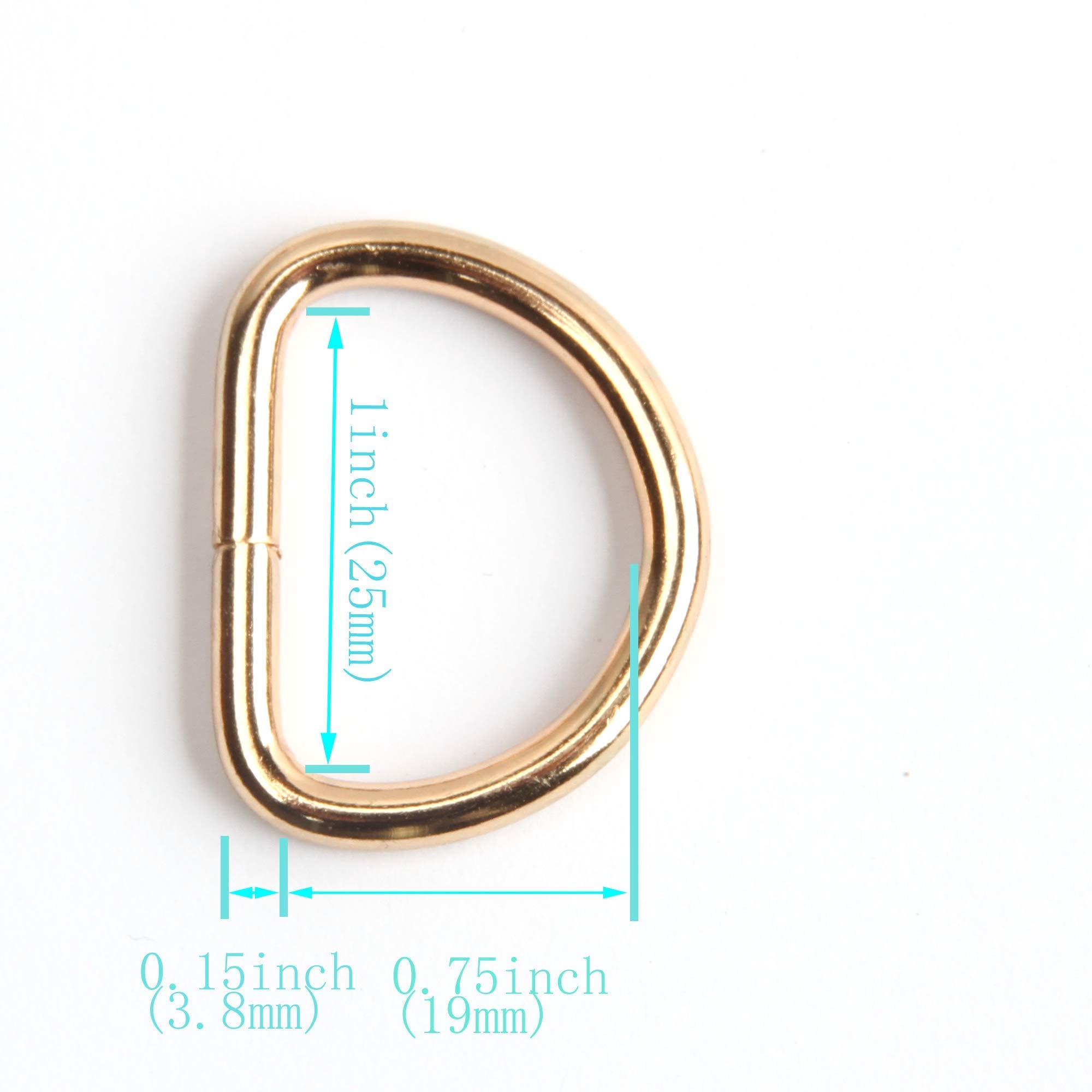 Onwon Anillo En D De Metal, Anillo En D Semicircular Hebilla Resistente Para Accesorios De Bricolaje, Cinturones, Mochilas, Arneses Y Collares De Mascotas, 100 Piezas