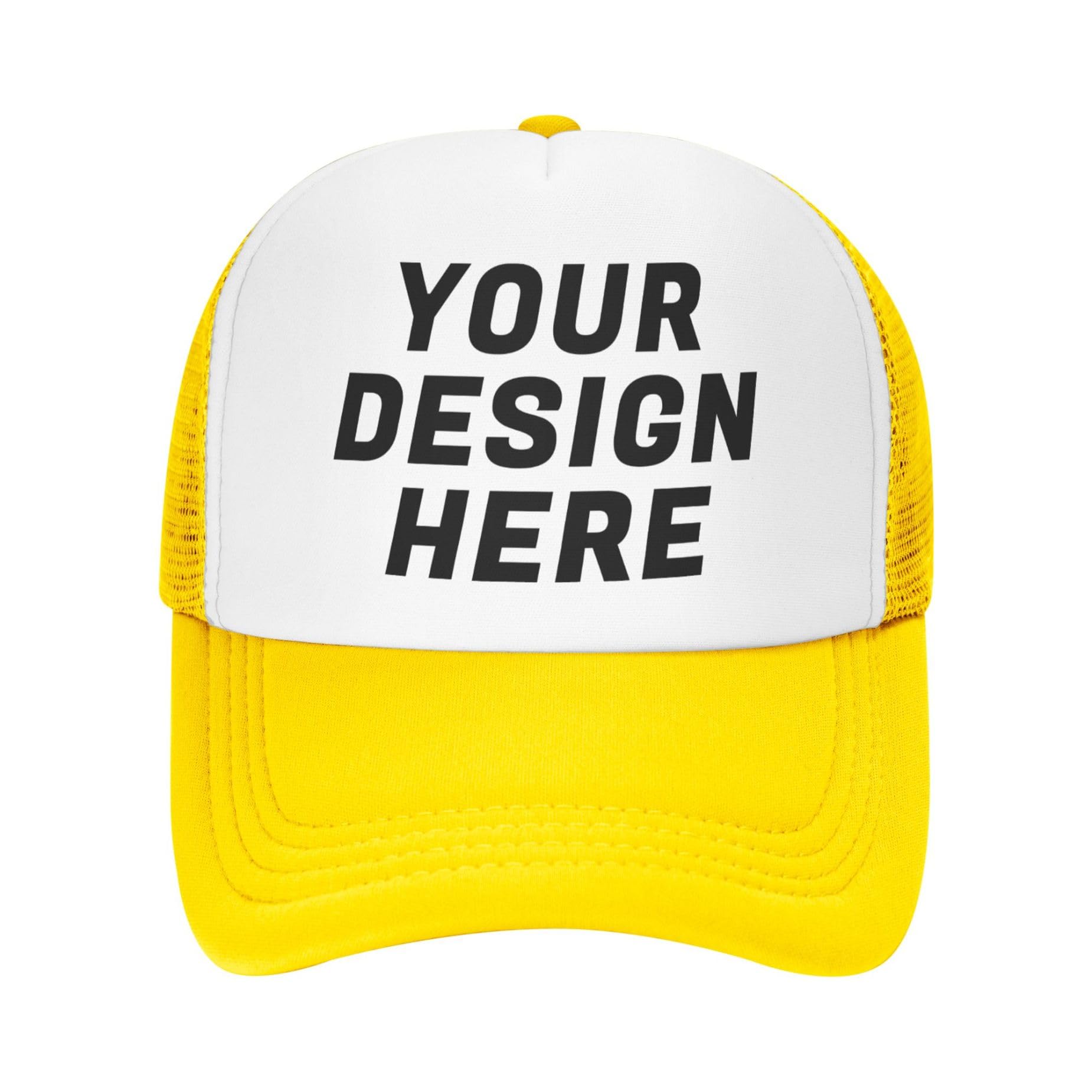 Tingwei Unisex Yellow Personalised Baseball Caps Custom Hats For Men Women,Embroidered Women Want Me Fish Fear Me Adjustable Trucker Hat Cotton Dad Hats