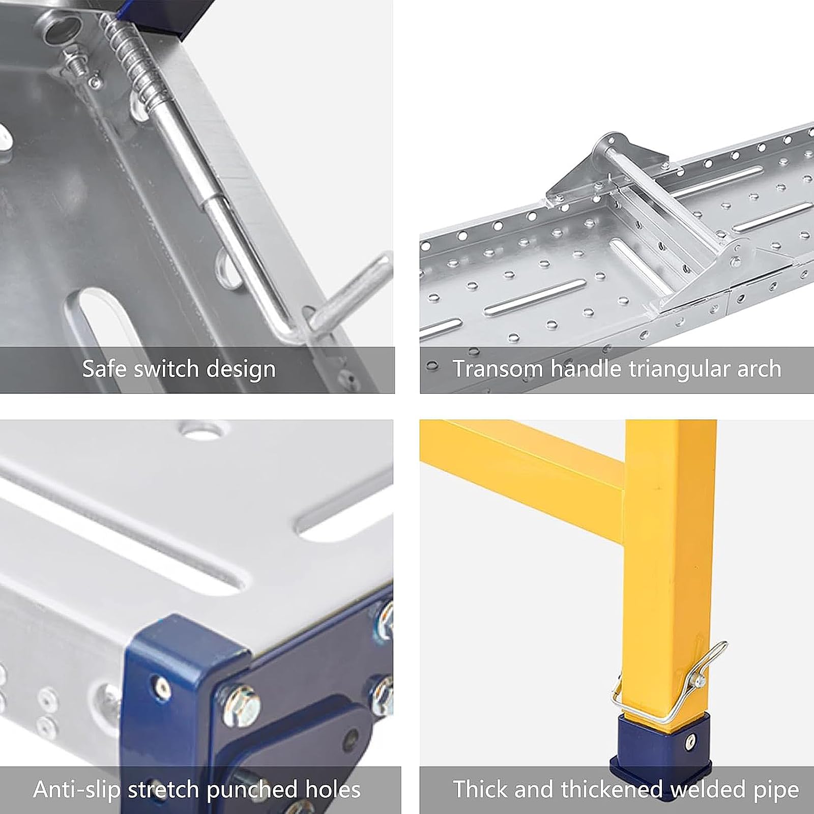 140cm Plataforma de Trabajo Portátil Multifuncional, plataforma de trabajo plegable, Plataforma de Trabajo Ajustable, Andamio de Aluminio Resistente
