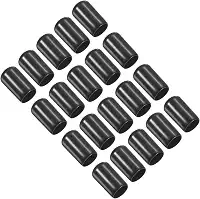 Capa de ponta de taco de sinuca de 12 mm, 20 peças de pontas de taco de sinuca, capa de borracha, protetor de cabeça de bilhar, ferramenta de cabeça de bastão para acessório de sinuca, preta