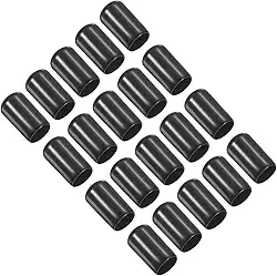 Capa de ponta de taco de sinuca de 12 mm, 20 peças de pontas de taco de sinuca, capa de borracha, protetor de cabeça de bilhar, ferramenta de cabeça de bastão para acessório de sinuca, preta
