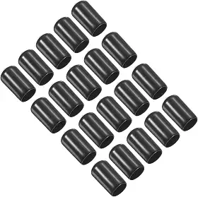 Capa de ponta de taco de sinuca de 12 mm, 20 peças de pontas de taco de sinuca, capa de borracha, protetor de cabeça de bilhar, ferramenta de cabeça de bastão para acessório de sinuca, preta