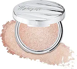 Erinde Iluminador facial Shimmer em pó, acabamento em creme a pó, brilho leve e saudável, maquiagem iluminadora corporal luminosa de longa duração, 04 Champagne Aura