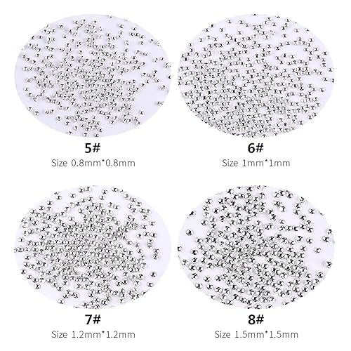 Miniatura 6 de Mini cuentas pequeñas de acero inoxidable de 0.024 in, 6 tamaños, decoración artística, pistola, gris, oro rosa, caviar, herramienta de bricolaje,