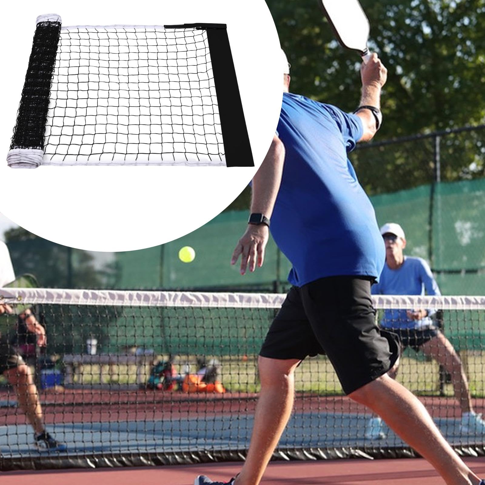 Rete da Pickleball Portatile da 21,98 Piedi (Senza Telaio, Attrezzatura di Ricambio, Rete da Allenamento, Rete da Pickleball per Parco, Partita, Pales