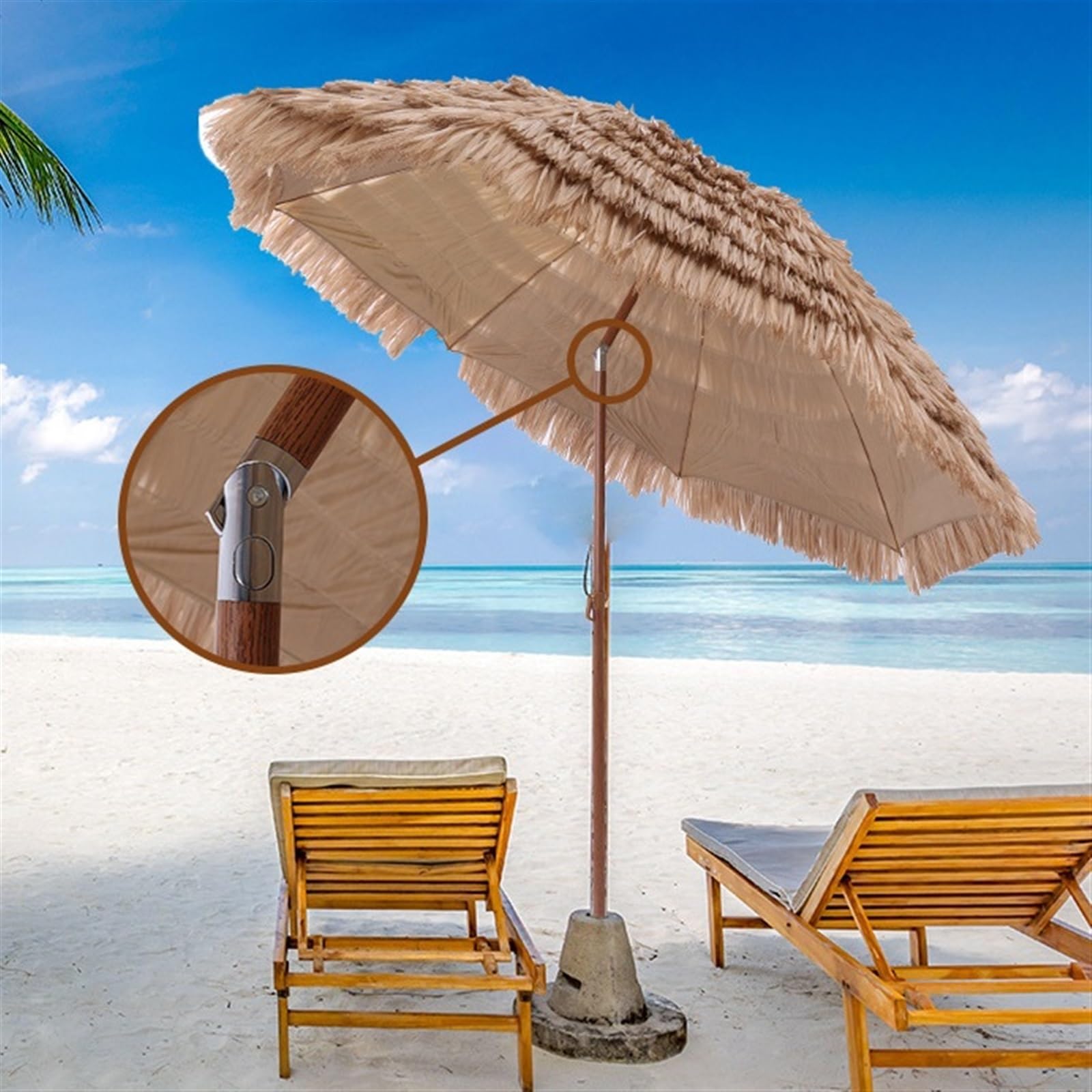 Parasol Ogrodowy Parasol Balkonowy Parasol Ogrodowy Imitujący Parasol Ze Słomy Parasol Pokryty Strzechą Na Plażę Na Zewnątrz Bez Podstawy Parasol Plażowy